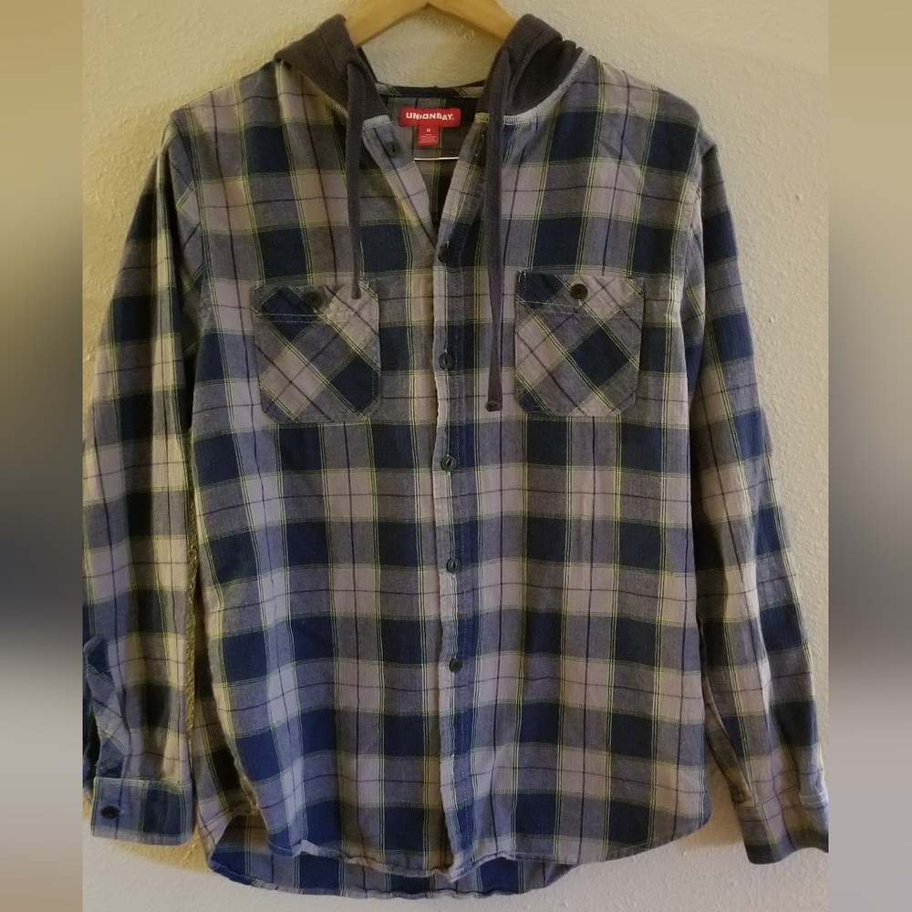 Unionbay mens flannel hoodie size M